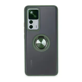 Xiaomi Mi 12T Pro Uyumlu Kılıf Montreal Yüzüklü Silikon Kapak - Yeşil