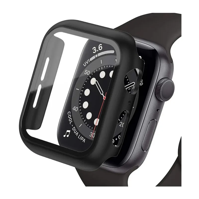 Apple Watch Ultra 49mm Uyumlu Camlı Kasa Ekran Koruyucu - Siyah
