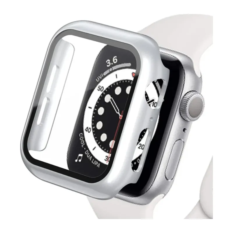 Apple Watch Ultra 49mm Uyumlu Camlı Kasa Ekran Koruyucu - Gümüş