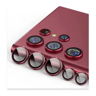 Samsung Galaxy S23 Ultra Uyumlu Valdez Metal Kamera Lens - Kırmızı