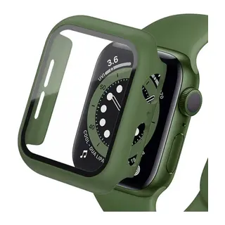 Apple Watch 38mm Uyumlu Camlı Kasa Ekran Koruyucu - Koyu Yeşil