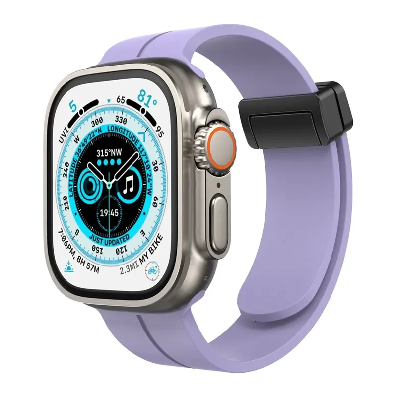 Apple Watch 38mm Uyumlu KR412 Elegance Stylısh Kordon - Lila
