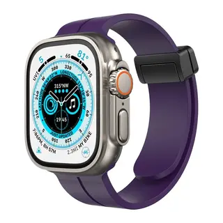 Apple Watch 42mm Uyumlu KR412 Elegance Stylısh Kordon - Derin Mor