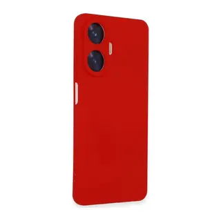 Realme C55 Uyumlu Kılıf Nano içi Kadife Silikon - Kırmızı