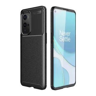 One Plus 9 Pro Kılıf Auto Focus Karbon Kapak - Siyah