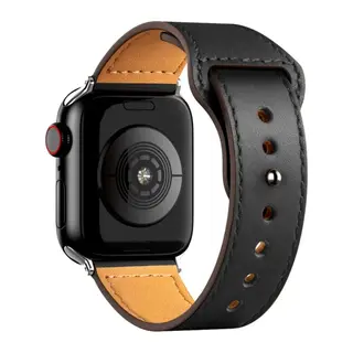 Apple Watch 38mm Uyumlu KR415 Luaz Deri Kordon - Siyah