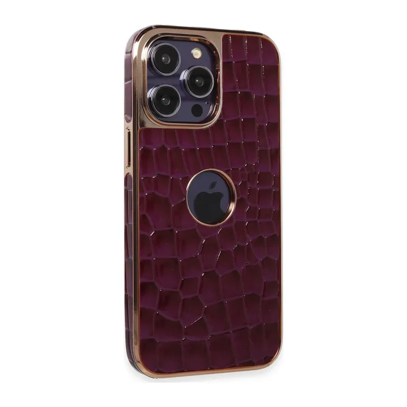 Apple iPhone 14 Pro Uyumlu Kılıf Snake Kapak - Derin Mor