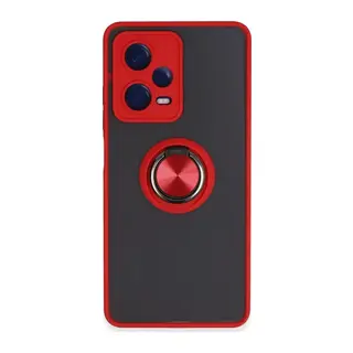 Xiaomi Poco X5 Pro 5G Uyumlu Kılıf Montreal Yüzüklü Silikon Kapak - Kırmızı