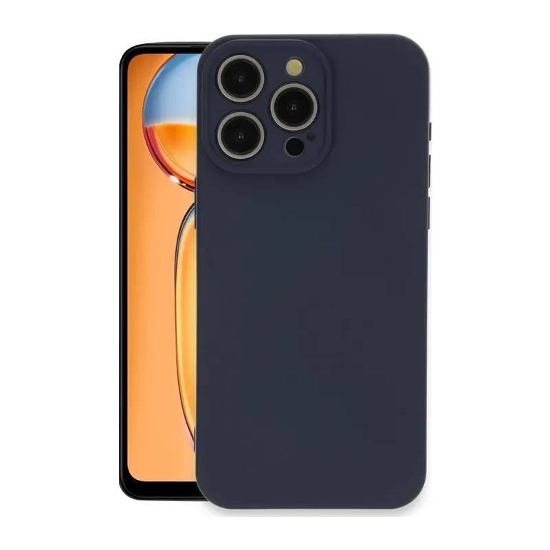 Apple iPhone 15 Pro Max Uyumlu Kılıf Nano içi Kadife Silikon - Lacivert