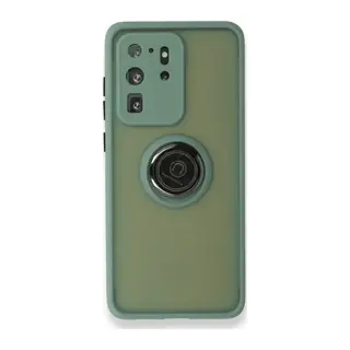 Samsung Galaxy S20 Ultra Uyumlu Kılıf Montreal Yüzüklü Silikon Kapak - Yeşil