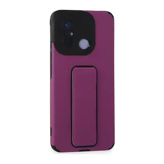 Xiaomi Redmi 12C Kılıf Mega Standlı Silikon - Mor
