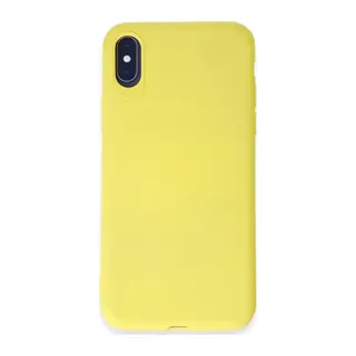 Apple iPhone X Uyumlu Kılıf First Silikon - Sarı