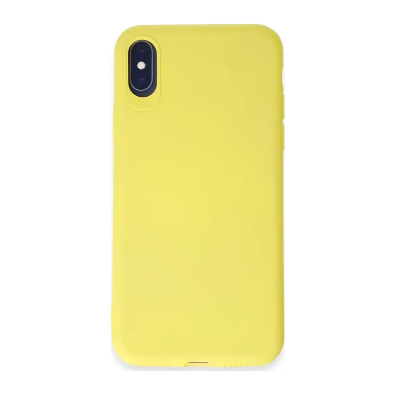 Apple iPhone X Uyumlu Kılıf First Silikon - Sarı