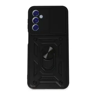 Samsung Galaxy M34 5G Uyumlu Kılıf Pars Lens Yüzüklü Silikon - Siyah