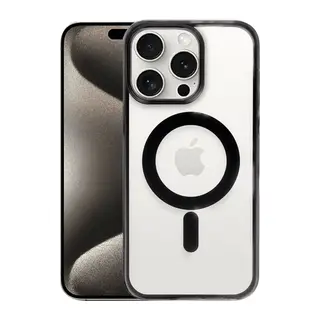 Apple iPhone 15 Pro Max Uyumlu Kılıf Erozi Magsafe Kapak - Siyah