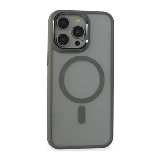 Apple iPhone 15 Pro Max Uyumlu Kılıf Room Magneticsafe Silikon - Gri