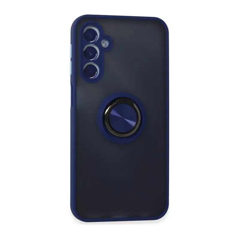 Galaxy M34 5G Kılıf Montreal Yüzüklü Silikon Kapak - Lacivert