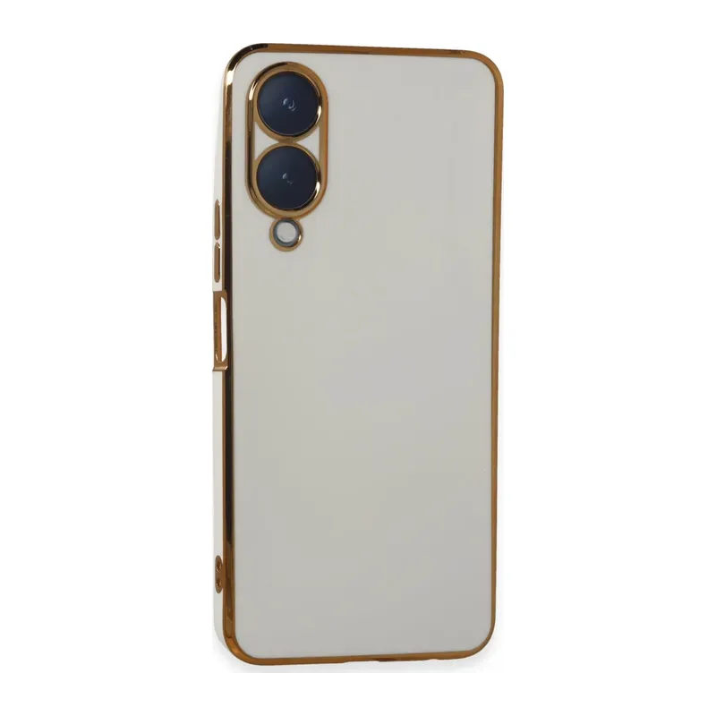 Vivo Y17S Uyumlu Kılıf Volet Silikon - Beyaz