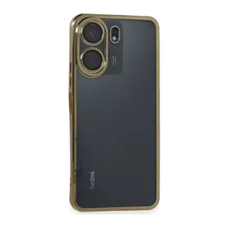 Xiaomi Redmi 13C Uyumlu Kılıf Lensli Silikon - Gold