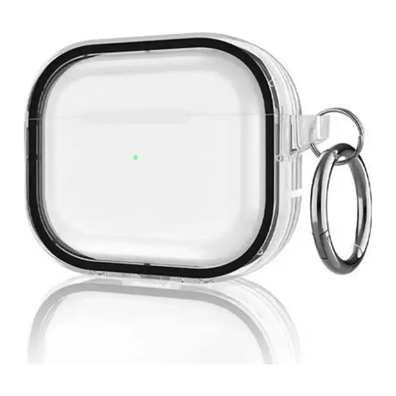 Movenchy Apple Airpods Pro 2 (2.nesil) Shiny Şeffaf Kılıf - Siyah