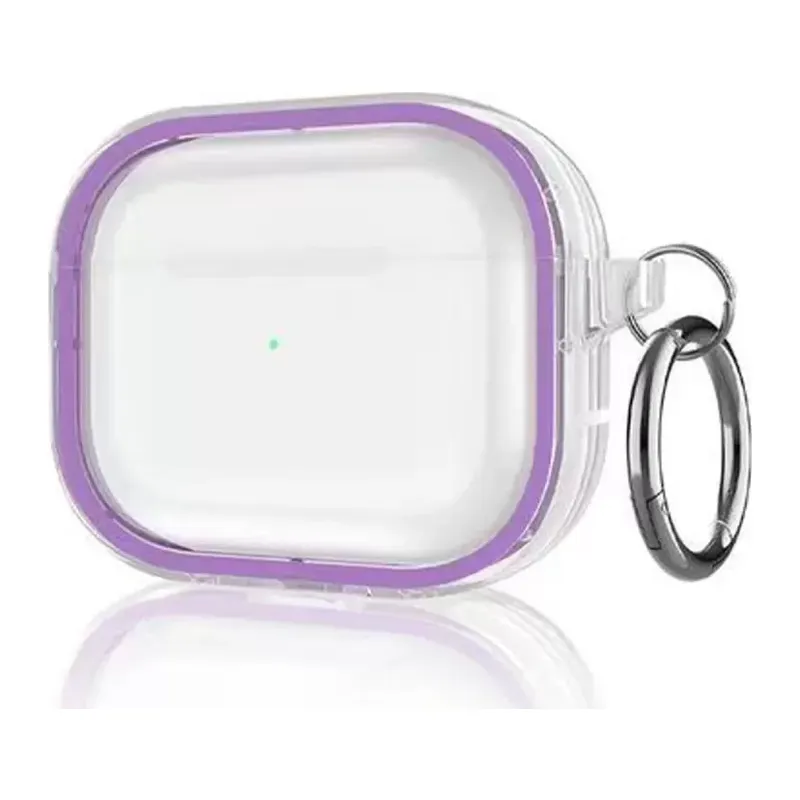 Movenchy Apple Airpods Pro 2 (2.nesil) Shiny Şeffaf Kılıf - Mor