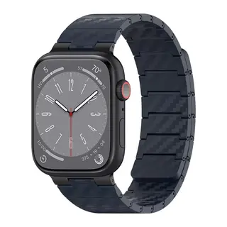 Movenchy Apple Watch 45mm Uyumlu Carbon Steel Kordon - Lacivert
