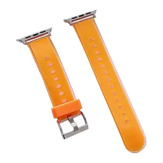 Movenchy Apple Watch 38mm Uyumlu Jelly Silikon Kordon - Turuncu