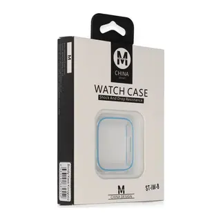 Movenchy Apple Watch 45mm Uyumlu Bondy Kasa Koruyucu - Mavi
