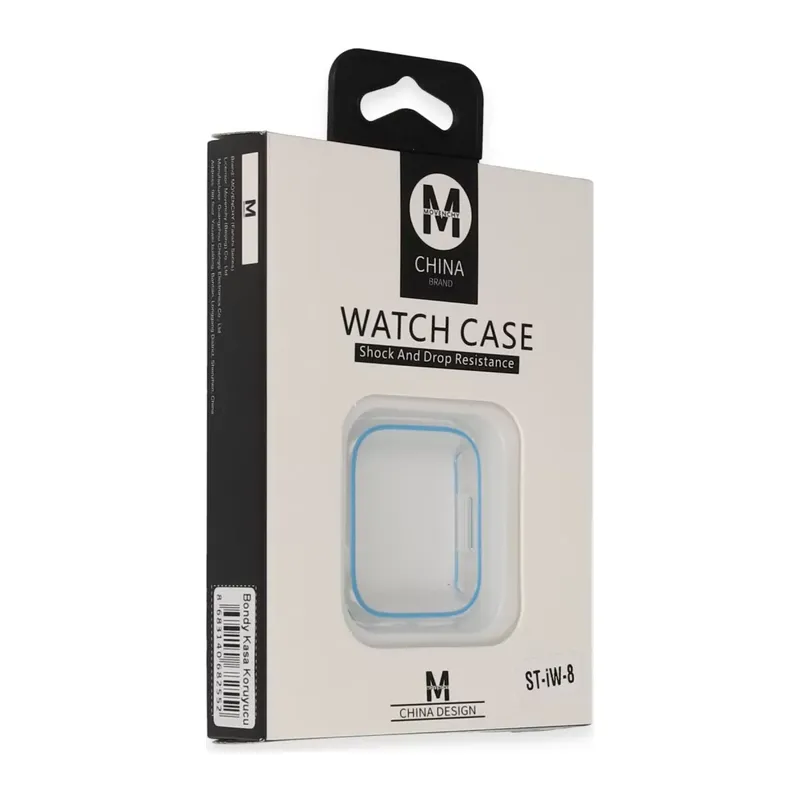Movenchy Apple Watch 45mm Uyumlu Bondy Kasa Koruyucu - Mavi