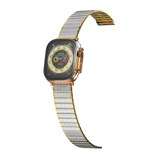 Apple Watch 42mm Uyumlu Made Metal Kordon - Gümüş-Gold