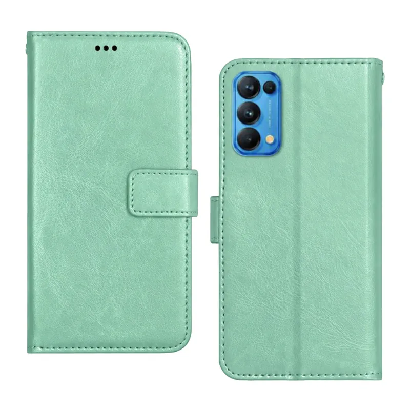 Oppo Reno 5 Uyumlu Trend S Plus Kapaklı Telefon Kılıf - Su Yeşili