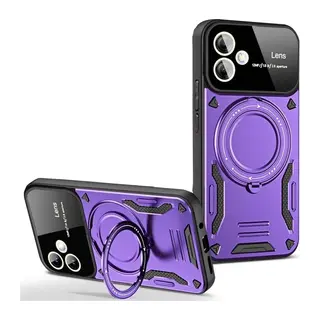Samsung Galaxy A05 Uyumlu Kılıf Joy Lens Standlı Kapak - Mor