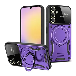 Samsung Galaxy A54 5G Uyumlu Kılıf Joy Lens Standlı Kapak - Mor