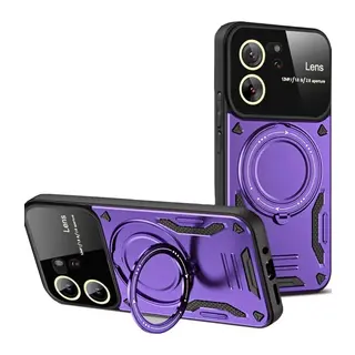 Xiaomi Mi 13T Pro Uyumlu Kılıf Joy Lens Standlı Kapak - Mor