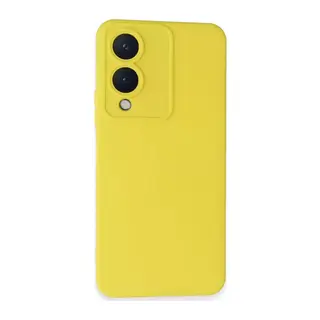 Vivo Y17S Uyumlu Kılıf Nano içi Kadife Silikon - Sarı