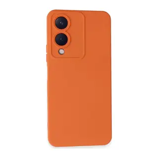 Vivo Y17S Uyumlu Kılıf Nano içi Kadife Silikon - Turuncu