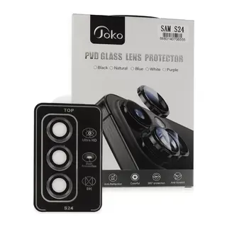 Joko Samsung Galaxy S24 Uyumlu PVD Metal Kamera Lens - Derin Mor