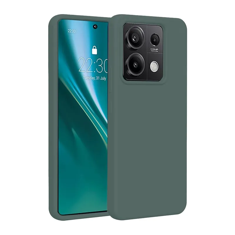 Xiaomi Redmi Note 13 Pro 4G Uyumlu Kılıf First Silikon - Koyu Yeşil