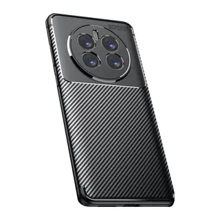 Realme 12 Pro Plus Uyumlu Kılıf Auto Focus Karbon Kapak - Siyah