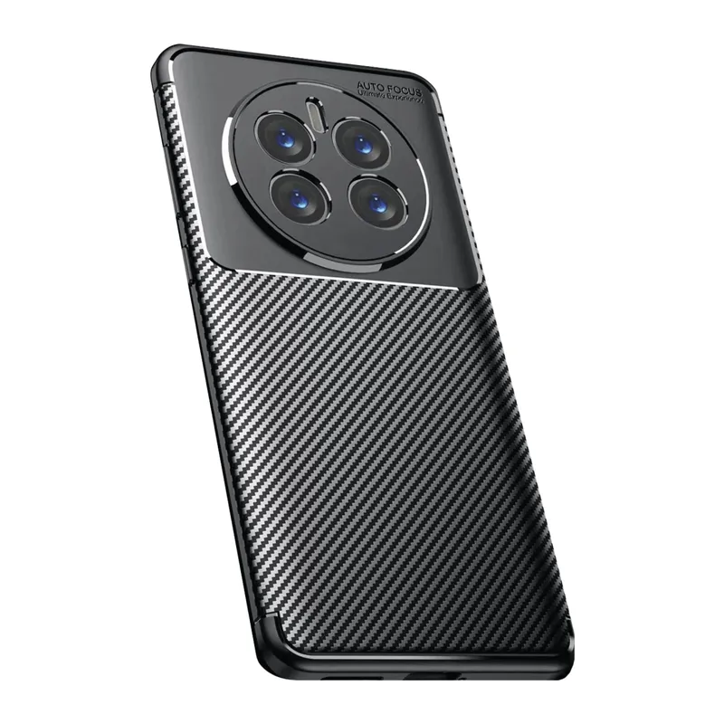 Realme 12 Pro Plus Uyumlu Kılıf Auto Focus Karbon Kapak - Siyah