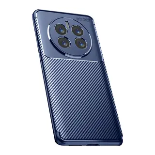Realme 12 Pro Plus Uyumlu Kılıf Auto Focus Karbon Kapak - Lacivert