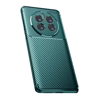 Realme 12 Pro Plus Uyumlu Kılıf Auto Focus Karbon Kapak - Koyu Yeşil