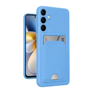 Samsung Galaxy S24 Uyumlu Kılıf Kelvin Kartvizitli Silikon - Mavi