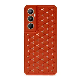 Realme C65 Uyumlu Kılıf Petek Silikon Kapak - Kırmızı
