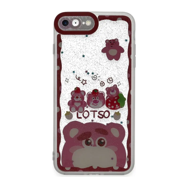 Apple iPhone 7 Uyumlu Kılıf Sweet Desenli Silikon Kapak - Pembe