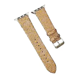 Apple Watch 38mm Uyumlu Creeper Desenli Kordon - Gold