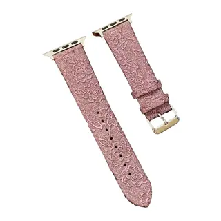 Apple Watch 42mm Uyumlu Creeper Desenli Kordon - Rose Gold