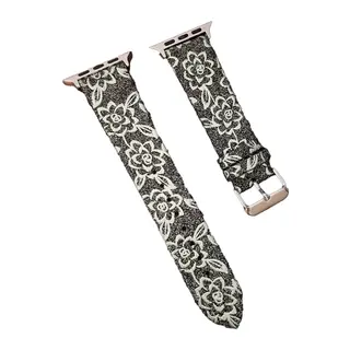 Apple Watch 42mm Uyumlu Creeper Desenli Kordon - Siyah