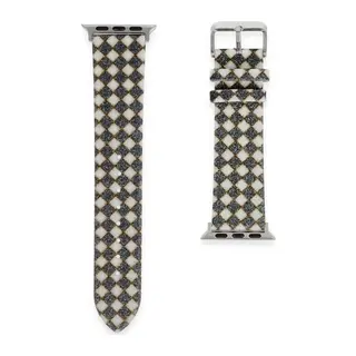 Apple Watch 42mm Uyumlu Karo Motif Kordon - Siyah