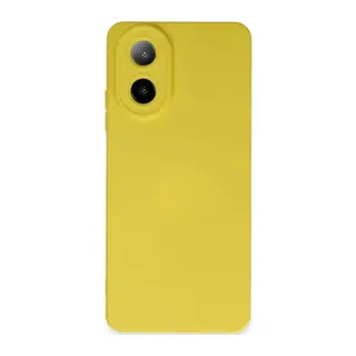 Oppo A38 Uyumlu Kılıf Nano içi Kadife Silikon - Sarı